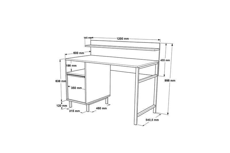 Munetoki Skrivbord 120 cm - Valnöt - Möbler - Bord & matgrupper - Kontorsbord - Skrivbord