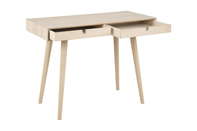 Myrviken Skrivbord 100 cm med Förvaring 2 Lådor - Vitlaserad Ek - Möbler - Bord & matgrupper - Kontorsbord - Skrivbord