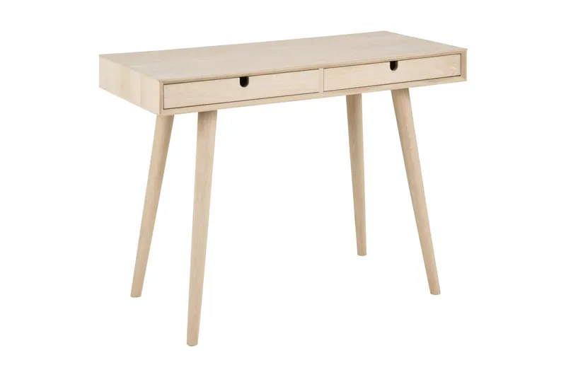 Myrviken Skrivbord 100 cm med Förvaring 2 Lådor - Vitlaserad Ek - Möbler - Bord & matgrupper - Kontorsbord - Skrivbord