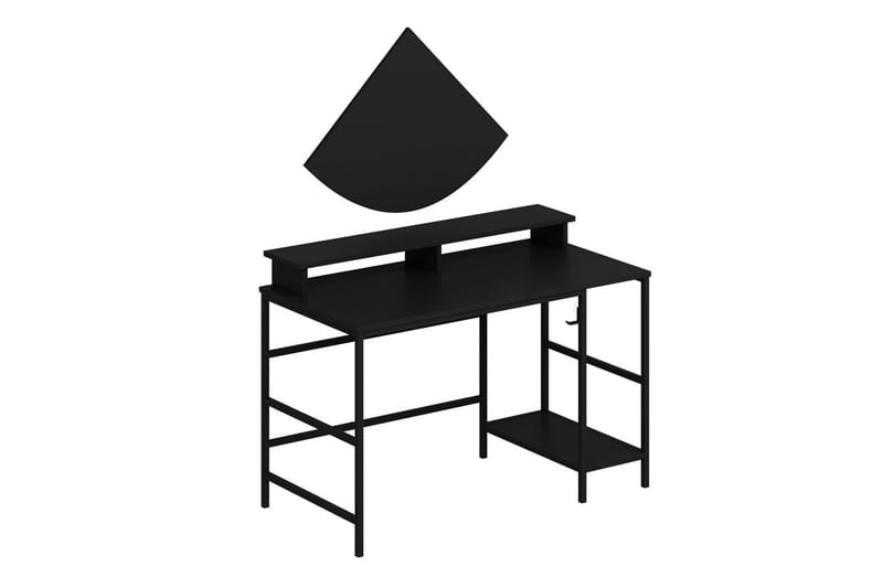Nafe Skrivbord 120 cm med Hyllor i Trä med Metallstativ - Svart - Möbler - Bord & matgrupper - Kontorsbord - Skrivbord