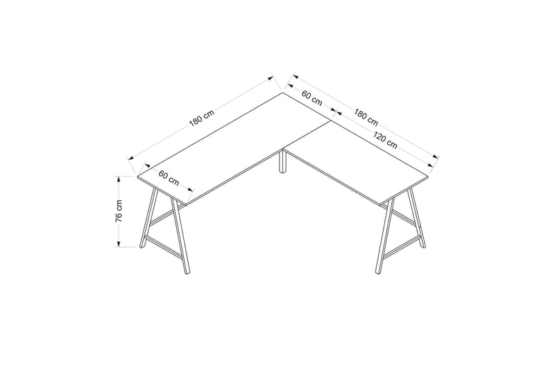 Nagender Skrivbord 180 cm - Brun - Möbler - Bord & matgrupper - Kontorsbord - Skrivbord