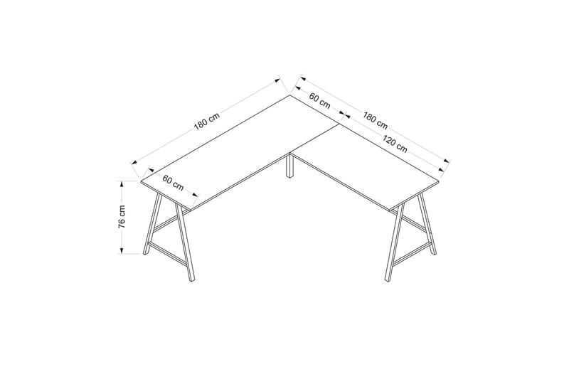 Nagender Skrivbord 180 cm - Svart - Möbler - Bord & matgrupper - Kontorsbord - Skrivbord