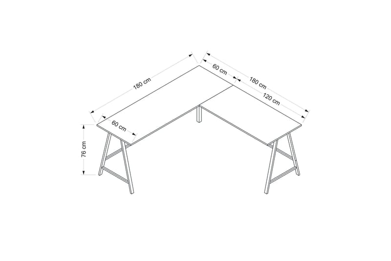 Nagender Skrivbord 180 cm - Vit - Möbler - Bord & matgrupper - Kontorsbord - Skrivbord