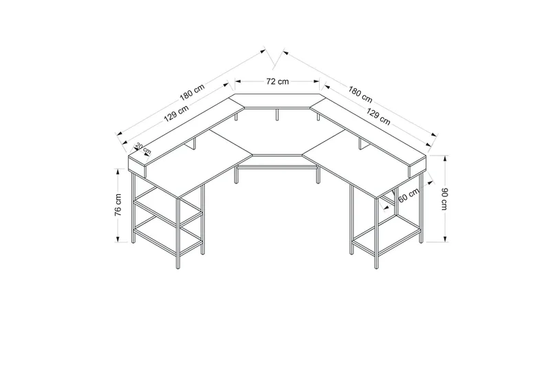 Naina Hörnskrivbord - Svart - Möbler - Bord & matgrupper - Kontorsbord - Skrivbord - Hörnskrivbord