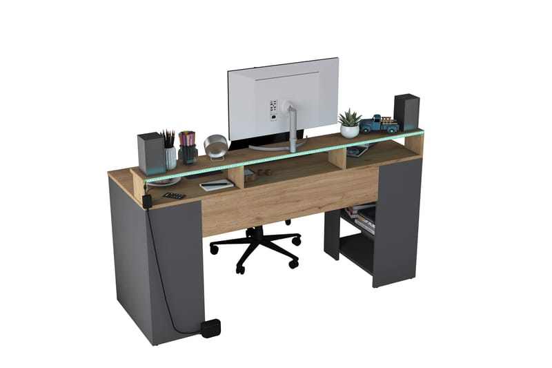 Nanak Skrivbord 160 cm - Valnöt/Antracit - Möbler - Bord & matgrupper - Kontorsbord - Skrivbord