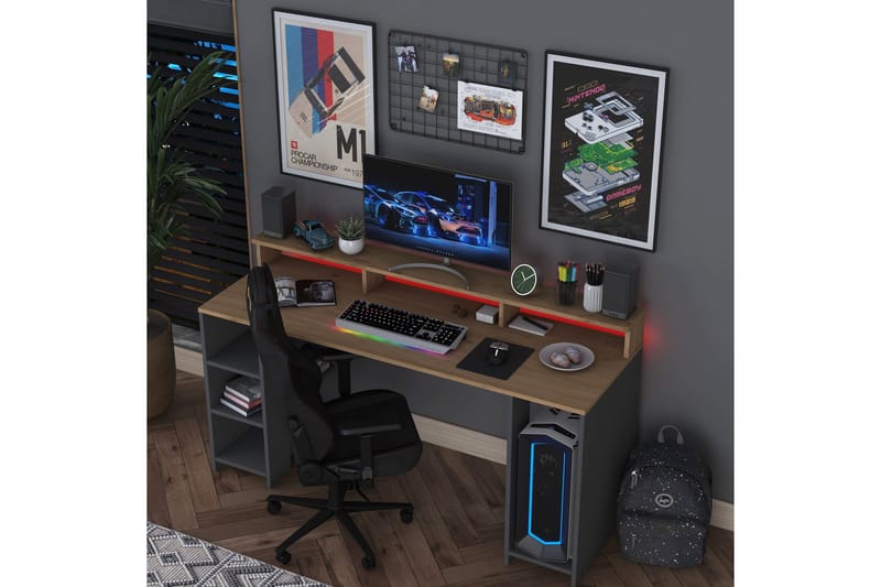 Nanak Skrivbord 160 cm - Valnöt/Antracit - Möbler - Bord & matgrupper - Kontorsbord - Skrivbord