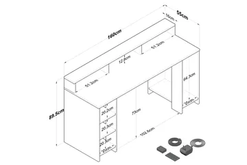 Nanak Skrivbord 160 cm - Valnöt/Antracit - Möbler - Bord & matgrupper - Kontorsbord - Skrivbord