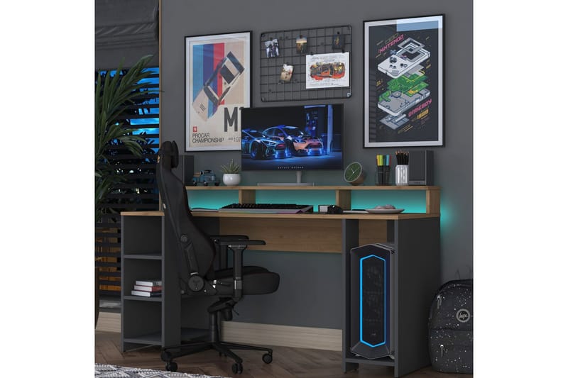 Nanak Skrivbord 160 cm - Valnöt/Antracit - Möbler - Bord & matgrupper - Kontorsbord - Skrivbord