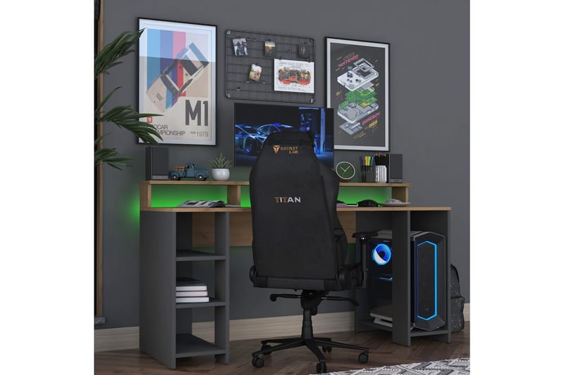 Nanak Skrivbord 160 cm - Valnöt/Antracit - Möbler - Bord & matgrupper - Kontorsbord - Skrivbord