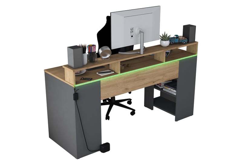 Nanak Skrivbord 160 cm - Valnöt/Antracit - Möbler - Bord & matgrupper - Kontorsbord - Skrivbord