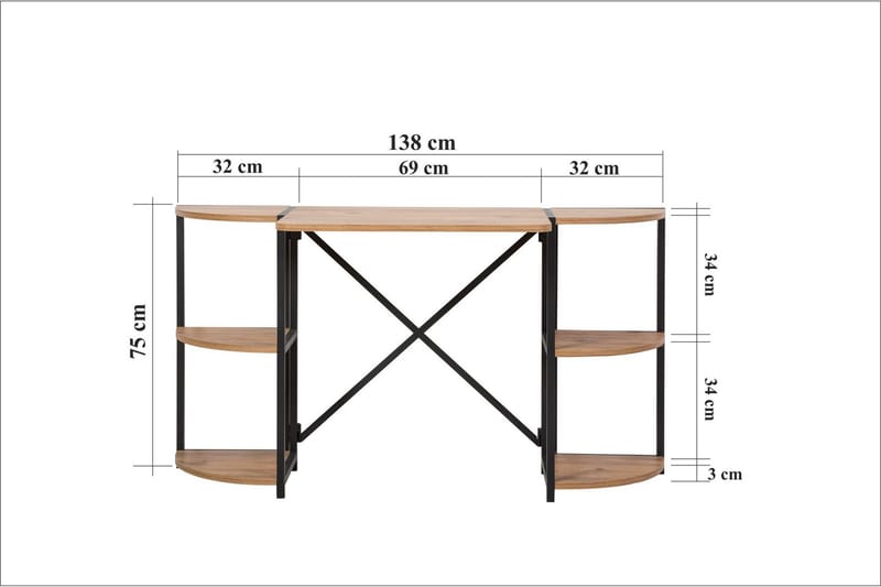 Narang Skrivbord 138 cm - Brun/Svart - Skrivbord