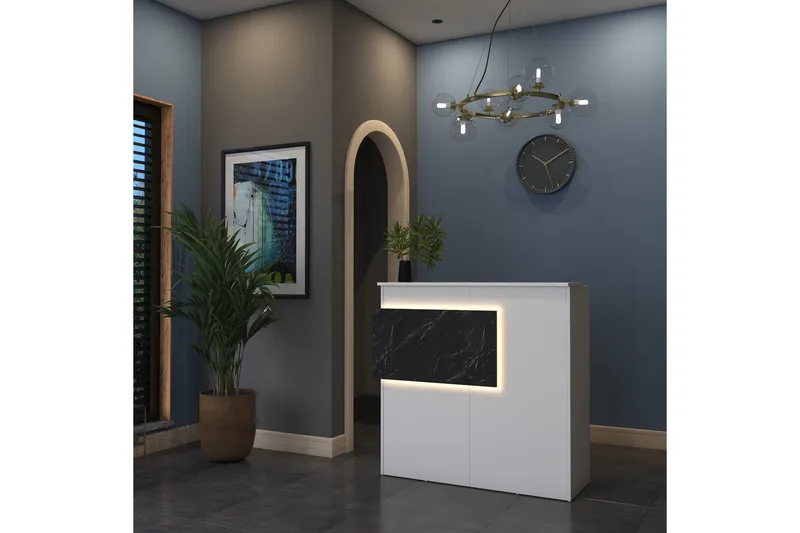 Naruto Skrivbord 110 cm - Marmor/Vit - Möbler - Bord & matgrupper - Kontorsbord - Skrivbord