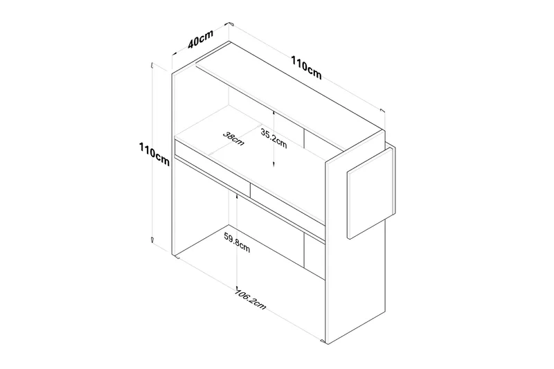Naruto Skrivbord 110 cm - Marmor/Vit - Möbler - Bord & matgrupper - Kontorsbord - Skrivbord