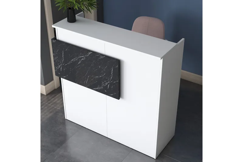 Naruto Skrivbord 110 cm - Marmor/Vit - Möbler - Bord & matgrupper - Kontorsbord - Skrivbord