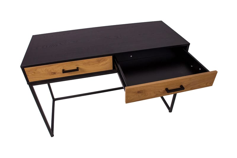 Nauerna Skrivbord 120 cm med Förvaring 2 Lådor - Ekfärg/Svart - Skrivbord