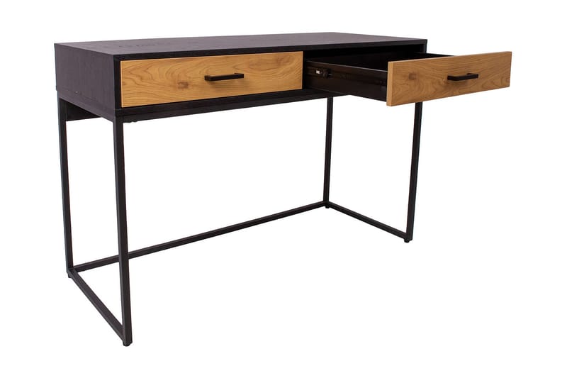 Nauerna Skrivbord 120 cm med Förvaring 2 Lådor - Ekfärg/Svart - Skrivbord