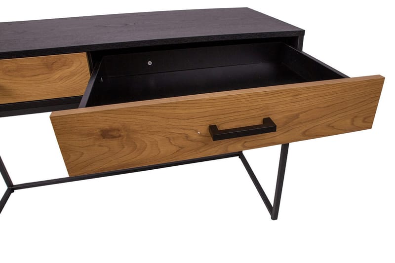 Nauerna Skrivbord 120 cm med Förvaring 2 Lådor - Ekfärg/Svart - Möbler - Bord & matgrupper - Kontorsbord - Skrivbord