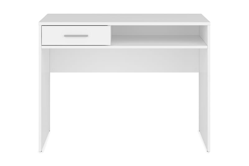 Nepo Plus Datorbord 100 cm med Förvaring Låda + Hylla - Vit - Skrivbord