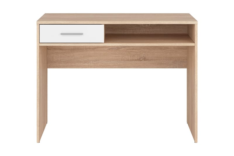 Nepo Plus Datorbord 100 cm med Förvaring Låda + Hylla - Brun - Skrivbord