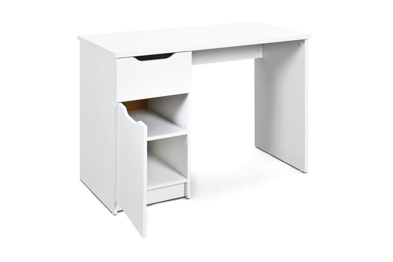 Novalis Skrivbord 115 cm med Förvaring Låda + Skåp - Vit - Skrivbord