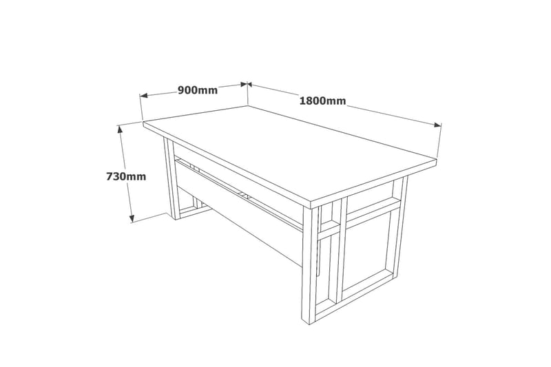 Numandro Skrivbord 180 cm - Teak/Antracit - Möbler - Bord & matgrupper - Kontorsbord - Skrivbord