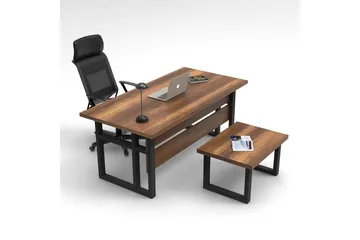 Numandro Skrivbord 180 cm - Teak/Antracit - Möbler - Bord & matgrupper - Kontorsbord - Skrivbord
