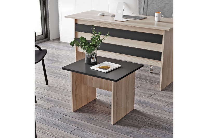 Okani Skrivbord 140 cm med Fotpall - Natur/Svart - Möbler - Bord & matgrupper - Kontorsbord - Skrivbord