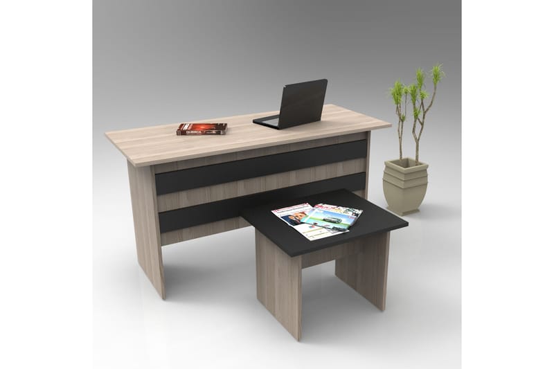 Okani Skrivbord 140 cm med Fotpall - Natur/Svart - Möbler - Bord & matgrupper - Kontorsbord - Skrivbord