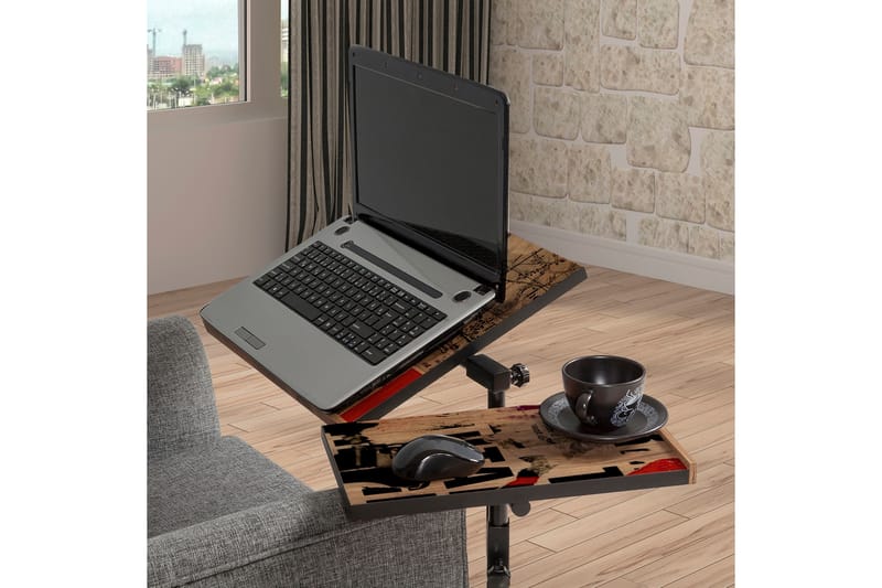 Ollier Ståskrivbord 67 cm - Trä/Natur/Svart - Möbler - Bord & matgrupper - Kontorsbord - Skrivbord - Höj och sänkbart skrivbord