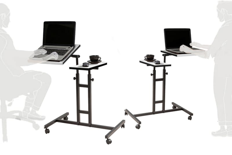 Ollier Ståskrivbord 67 cm - Vit/Svart - Höj och sänkbart skrivbord - Skrivbord