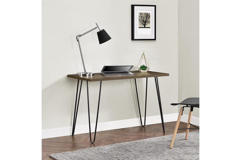 Owen Skrivbord 102 cm Valnötsbrun/Svart - Dorel Home - Möbler - Bord & matgrupper - Kontorsbord - Skrivbord