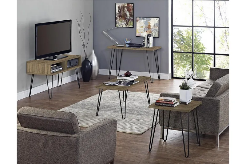 Owen Skrivbord 102 cm Valnötsbrun/Svart - Dorel Home - Möbler - Bord & matgrupper - Kontorsbord - Skrivbord