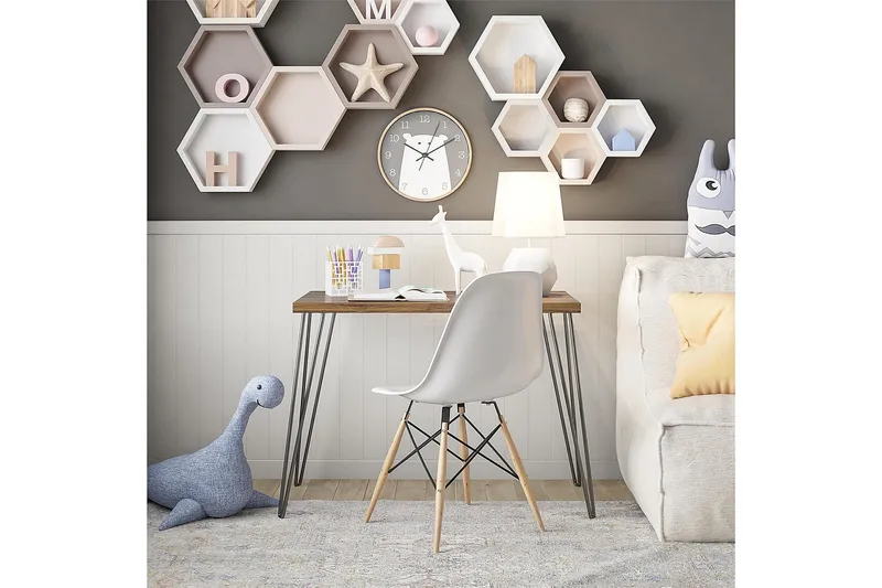 Owen Skrivbord 102 cm Valnötsbrun/Svart - Dorel Home - Möbler - Bord & matgrupper - Kontorsbord - Skrivbord