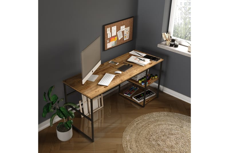 Parythe Skrivbord 160x75x160 cm med förvaring - Grön - Möbler - Bord & matgrupper - Kontorsbord - Skrivbord