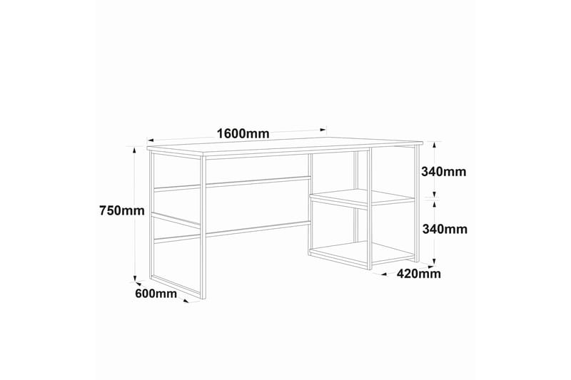 Parythe Skrivbord 160x75x160 cm med förvaring - Grön - Möbler - Bord & matgrupper - Kontorsbord - Skrivbord