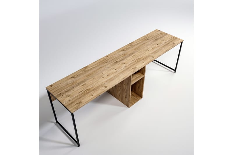 Pellafol Skrivbord 140 cm med Förvaring Hyllor - Natur/Svart - Skrivbord