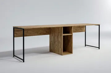 Pellafol Skrivbord 140 cm med Förvaring Hyllor - Natur/Svart - Möbler - Bord & matgrupper - Kontorsbord - Skrivbord