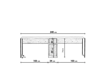 Pellafol Skrivbord 140 cm med Förvaring Hyllor - Natur/Svart - Möbler - Bord & matgrupper - Kontorsbord - Skrivbord