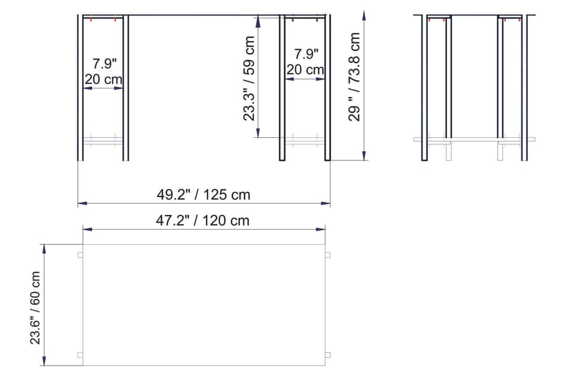 Pinnarp Skrivbord 125 cm med Förvaring 2 Hyllor Marmormönste - Grå - Möbler - Bord & matgrupper - Kontorsbord - Skrivbord