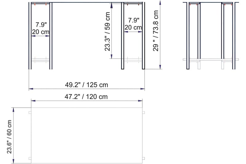 Pinnarp Skrivbord 125 cm med Förvaring 2 Hyllor - Natur/Svart - Möbler - Bord & matgrupper - Kontorsbord - Skrivbord