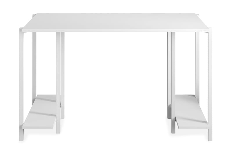 Pinnarp Skrivbord 125 cm med Förvaring 2 Hyllor - Vit - Skrivbord