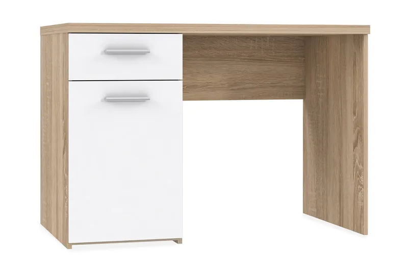 Priesmeyer Skrivbord 110 cm med Förvaring Låda + Skåp, Brun/Vit