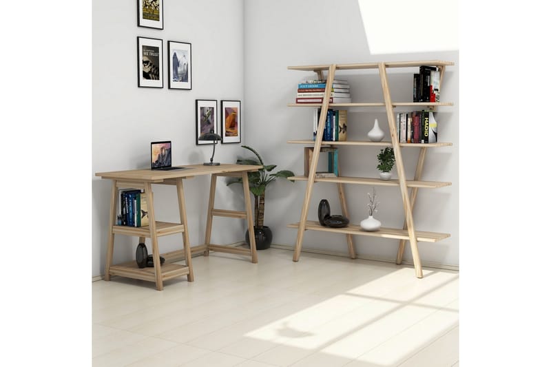 Puqa Design Skrivbord 120 cm med Förvaring Hyllor - Brun - Möbler - Bord & matgrupper - Kontorsbord - Skrivbord