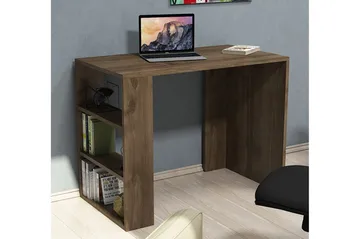 Puqa Design Skrivbord 90 cm med Förvaring Hyllor - Valnötsbrun - Möbler - Bord & matgrupper - Kontorsbord - Skrivbord