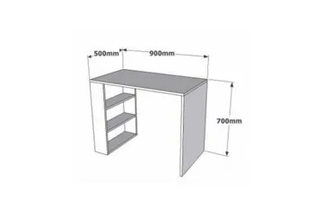 Puqa Design Skrivbord 90 cm med Förvaring Hyllor - Valnötsbrun - Möbler - Bord & matgrupper - Kontorsbord - Skrivbord