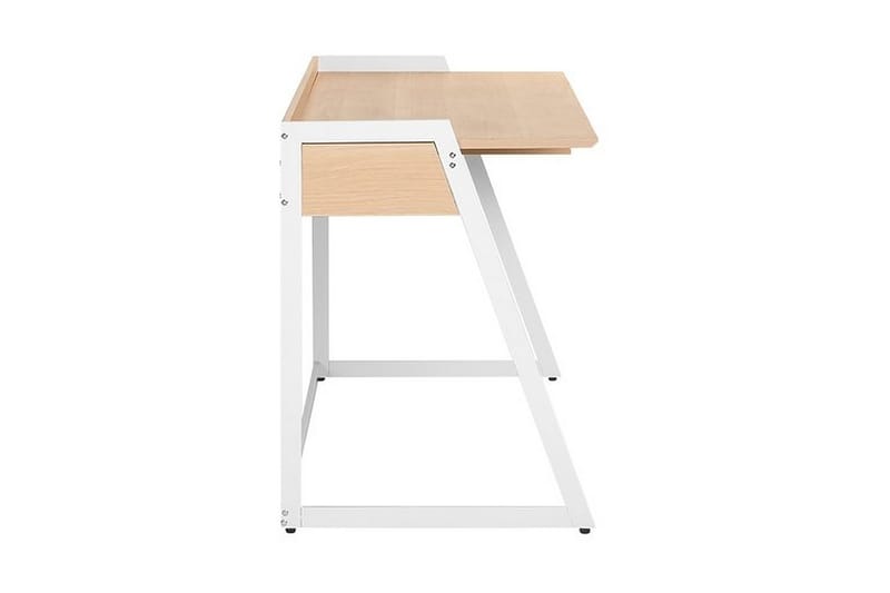 Quickborn Skrivbord 120 cm med Förvaring Låda - Vit/Ljusbrun - Möbler - Bord & matgrupper - Kontorsbord - Skrivbord
