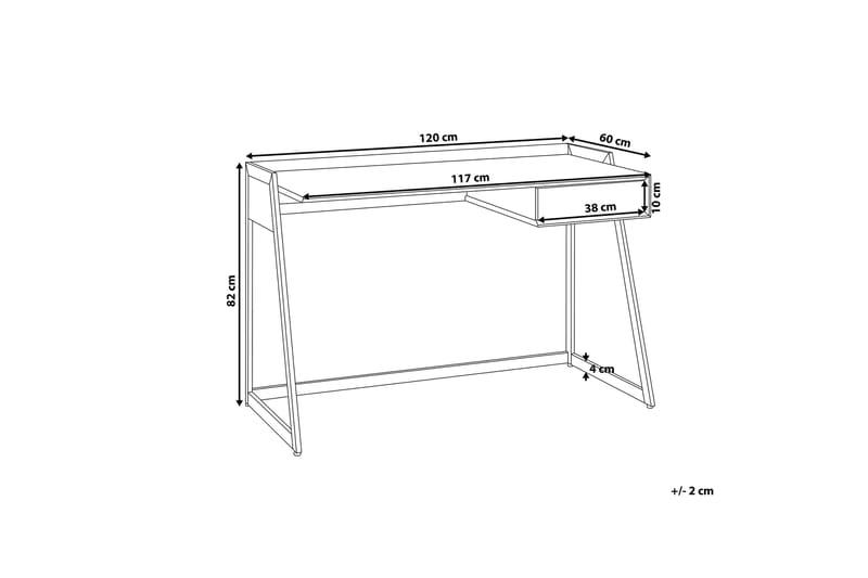 Quickborn Skrivbord 120 cm med Förvaring Låda - Vit/Ljusbrun - Möbler - Bord & matgrupper - Kontorsbord - Skrivbord
