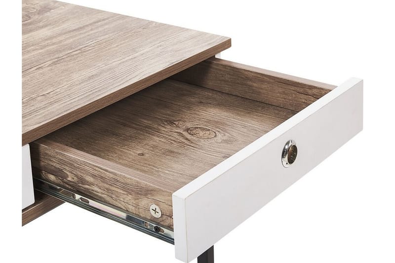 Quivoz Skrivbord 120 cm med Förvaring 3 Lådor - Ljusbrun/Vit/Svart - Möbler - Bord & matgrupper - Kontorsbord - Skrivbord