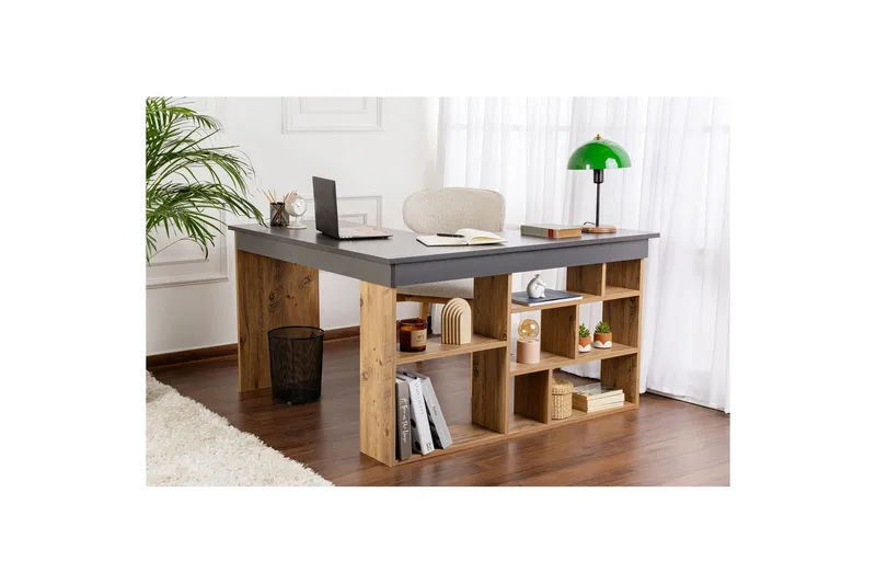 Skrivbord Regar Antracit Atlantisk Tall - Antracit Atlantisk Tall - Möbler - Bord & matgrupper - Kontorsbord - Skrivbord - Hörnskrivbord