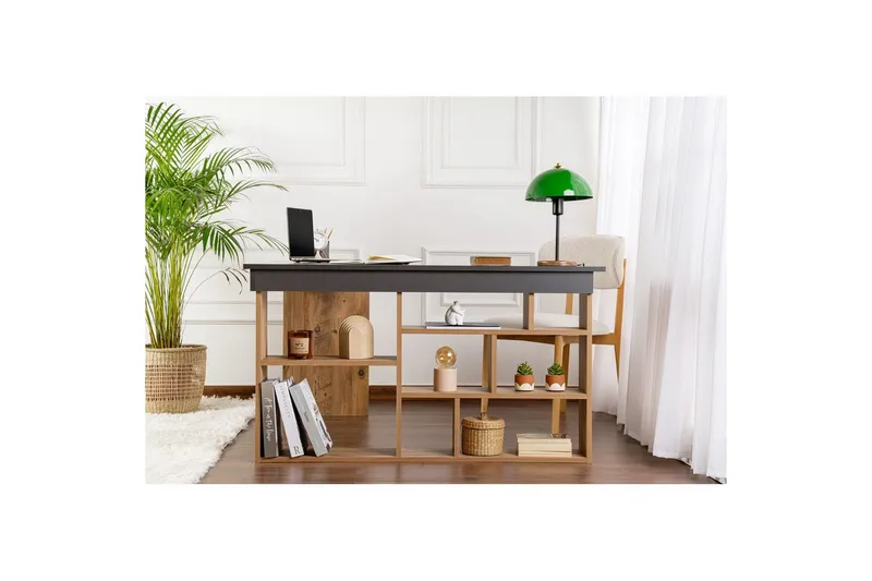 Skrivbord Regar Antracit Atlantisk Tall - Antracit Atlantisk Tall - Möbler - Bord & matgrupper - Kontorsbord - Skrivbord - Hörnskrivbord